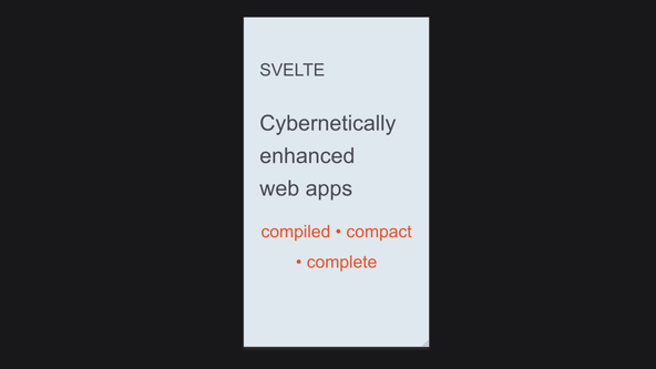SvelteKit Fontaine: text rendered in the fallback Arial font with the words compiled, compact and complete able to fit on just two lines.