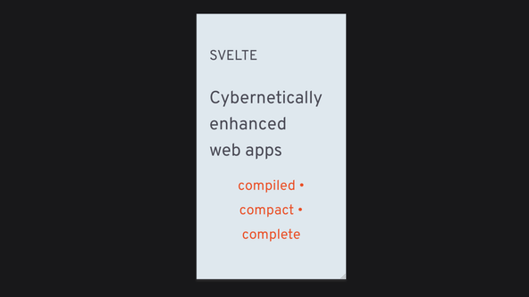 SvelteKit Fontaine: text rendered in the webfont font with the words compiled, compact and complete needing to be spread over three lines.