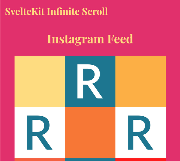 SvelteKit Infinite Scroll: Screenshot: Image shows a website screenshot with six images from an Instagram feed show in a 3-column grid.