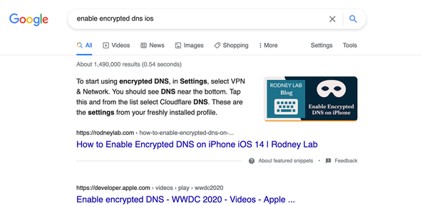 SvelteKit SEO:  Example of a featured snippet from Google search results. Shows a Rodney Lab page in results given prominence over other search results in a featured snippet.